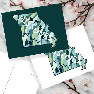 Cartão Postal Mapa Ilustrado do Estado do Missouri