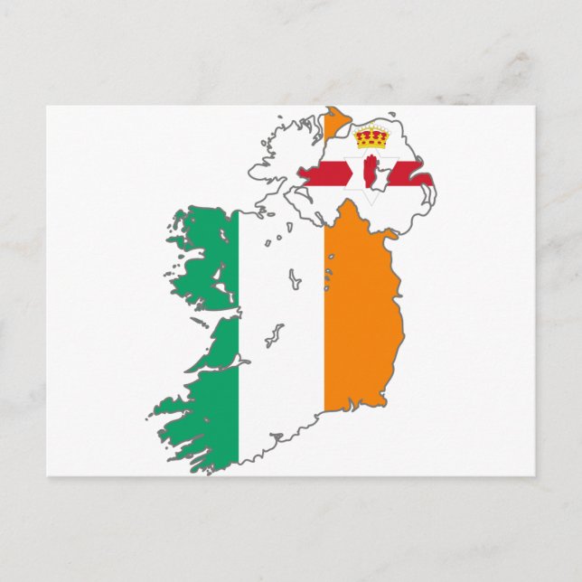 Cartão Postal Mapa Irlandês da Nação Celta (Frente)