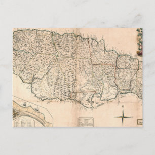 CARTÃO POSTAL MAPA: JAMAICA, 1755 2