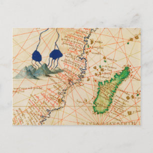 Cartão Postal Mapa Madagáscar