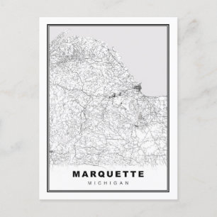 Cartão Postal Mapa Marquette