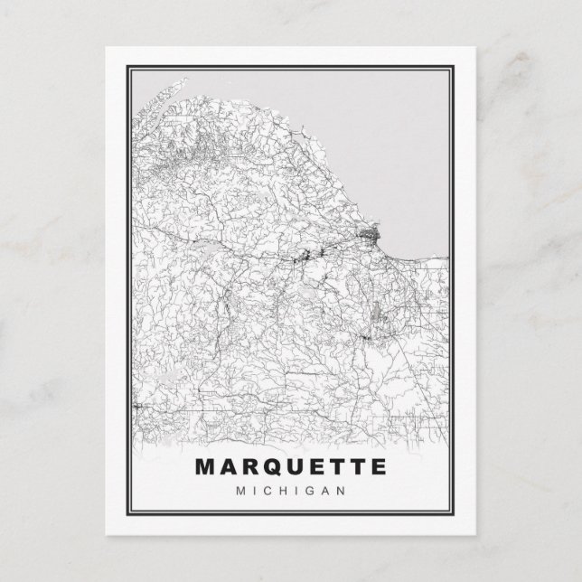 Cartão Postal Mapa Marquette (Frente)