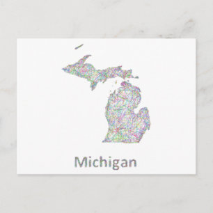 Cartão Postal mapa Michigan