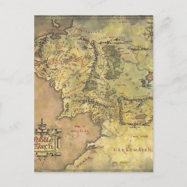 Cartão Postal Mapa MIDDLE EARTH™ (Frente)