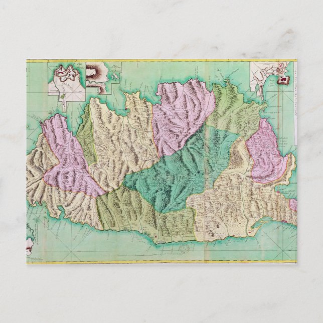 Cartão Postal Mapa militar da Córsega, 1768 (Frente)