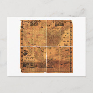 Cartão Postal Mapa militar dos Estados Unidos por J. Smith (1864