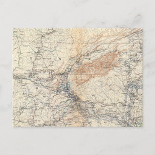 Cartão Postal Mapa militar, WT Sherman