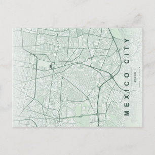 Cartão Postal Mapa Minimalista da Cidade do México