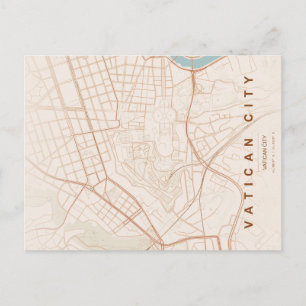 Cartão Postal Mapa Mínimo do Vaticano em Postcard