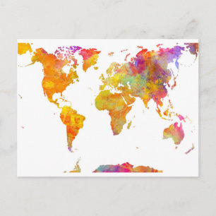 Cartão Postal mapa mundial