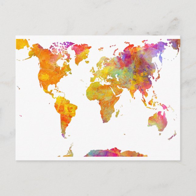 Cartão Postal mapa mundial (Frente)