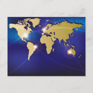 Cartão Postal Mapa Mundial