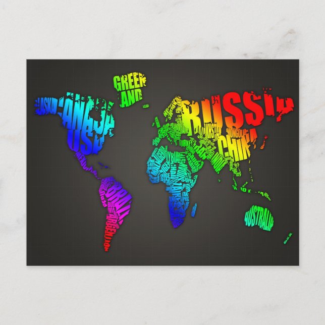 Cartão Postal Mapa Mundial (Frente)
