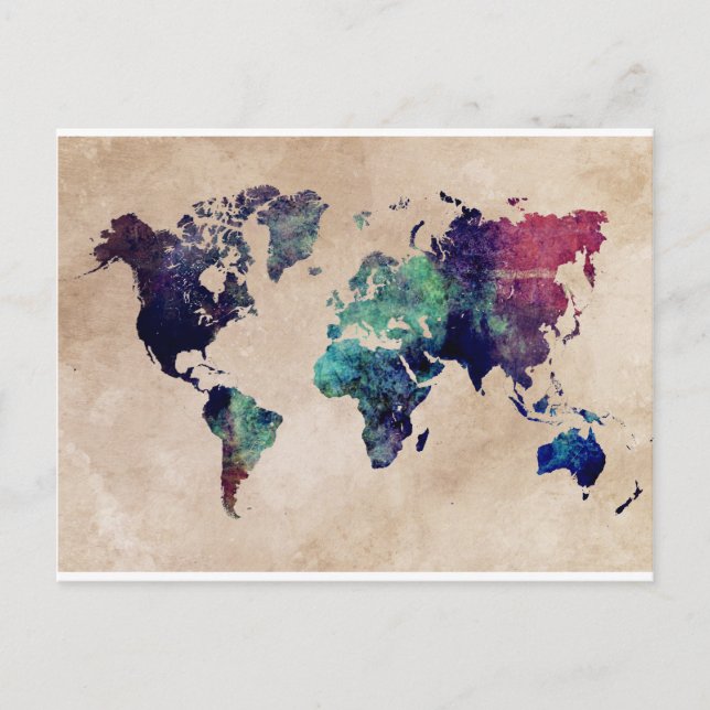 Cartão Postal mapa mundial 10 (Frente)