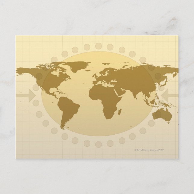 Cartão Postal Mapa Mundial 5 (Frente)