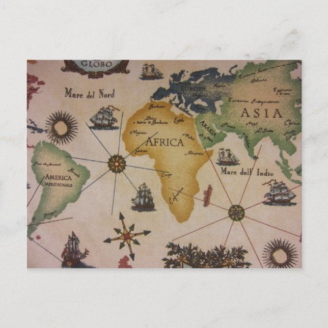 Cartão Postal Mapa Mundial - África (Frente)