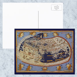 Cartão Postal Mapa Mundial Antiquado Ptolémico, Johannes de Arns