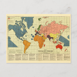 Cartão Postal Mapa Mundial da Guerra poste (1942)