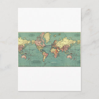 Cartão Postal Mapa mundial de 1919