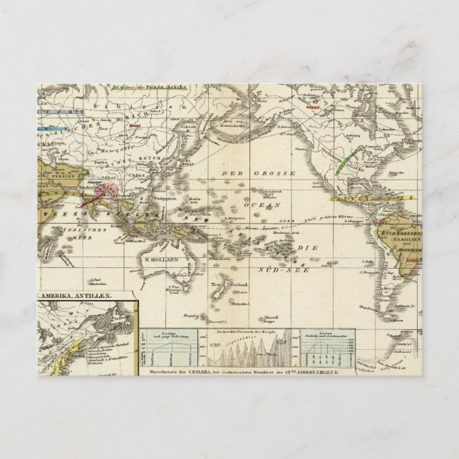 Cartão Postal Mapa Mundial de Doenças (Frente)