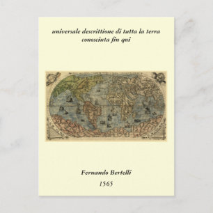 Cartão Postal Mapa Mundial de Ferando Berteli (Fernando Bertelli