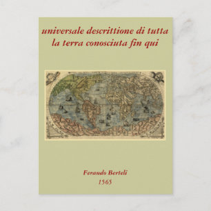 Cartão Postal Mapa Mundial de Ferando Berteli (Fernando Bertelli