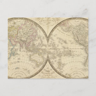 Cartão Postal Mapa Mundial do Atlas
