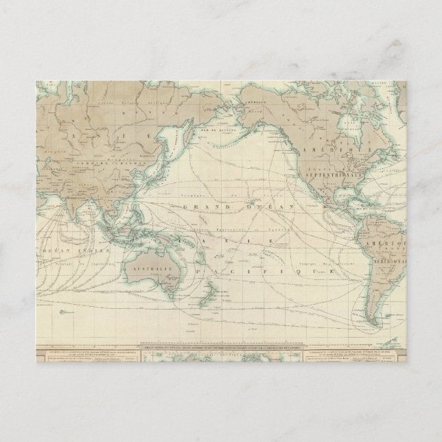 Cartão Postal Mapa Mundial dos Transportes Marítimos (Frente)