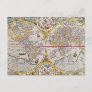 Cartão Postal Mapa Mundial Medieval De 1525