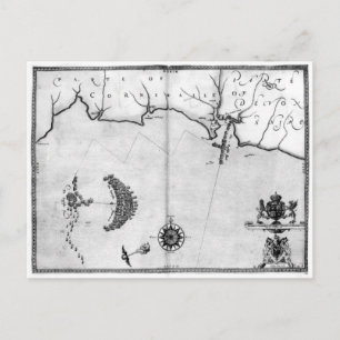 Cartão Postal Mapa n.o 2 que mostra a rota da frota Armada