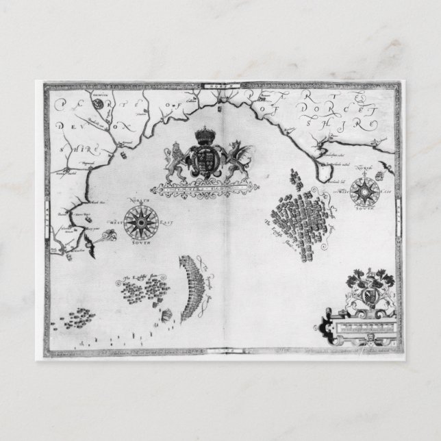 Cartão Postal Mapa n.o 5 que mostra a rota da frota Armada (Frente)