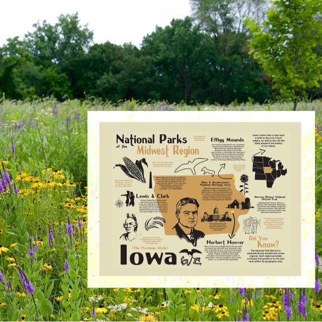 Cartão Postal Mapa Nacional dos Parques de Iowa (Criador carregado)