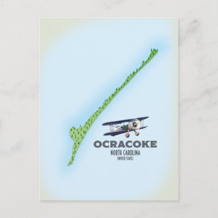 Cartão Postal Mapa Ocracoke Carolina do Norte EUA