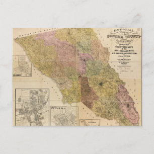 Cartão Postal Mapa oficial do condado de Sonoma, Califórnia (19