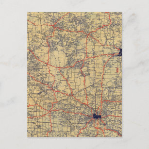 Cartão Postal mapa padrão de Minnesota