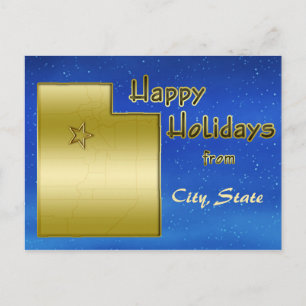 Cartão Postal Mapa Personalizado Céu Azul Cósmico Utah