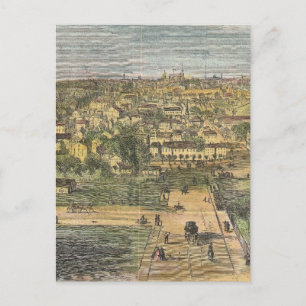 Cartão Postal Mapa Pictórico Antigo de Richmond Virgínia (1862)
