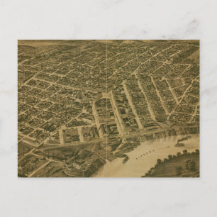 Cartão Postal Mapa Pictórico de Montgomery Alabama (1887)