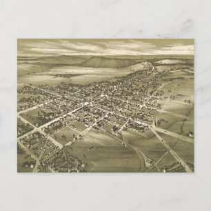 Cartão Postal Mapa Pictórico Vintage de Gettysburg PA (1888)