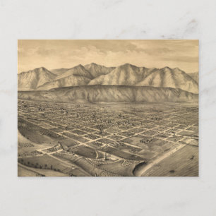 Cartão Postal Mapa Pictórico Vintage de Papais noeis Barbara CA