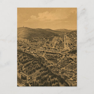 Cartão Postal Mapa Pictórico Vintage de Primaveras Quentes AR (1