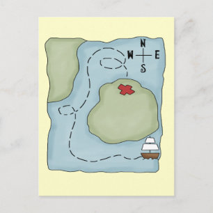Cartão Postal Mapa Pirata