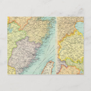 Cartão Postal Mapa político da China Oriental