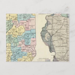 Cartão Postal Mapa político de Illinois