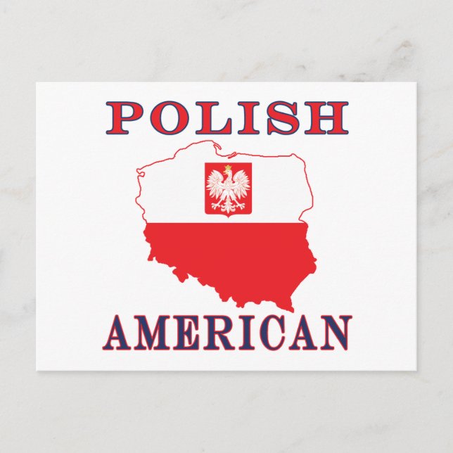 Cartão Postal Mapa Polonês Americano (Frente)