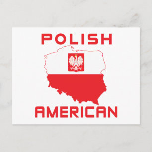 Cartão Postal Mapa Polonesa Americana