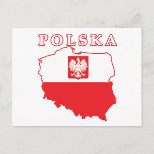 Cartão Postal Mapa Polska Com Águia