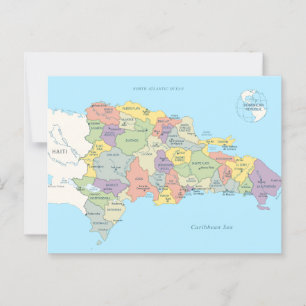 Cartão Postal Mapa pormenorizado da República Dominicana