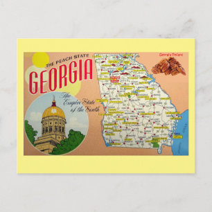 Cartão Postal Mapa postal do estado da Geórgia