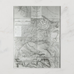Cartão Postal Mapa preparatório do Canal do Suez, 1855